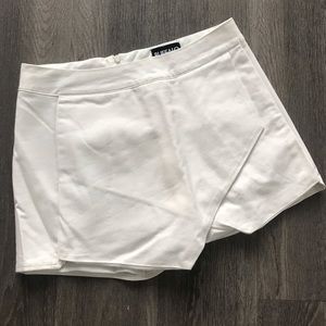 White Asymmetrical Skirt/Shorts
